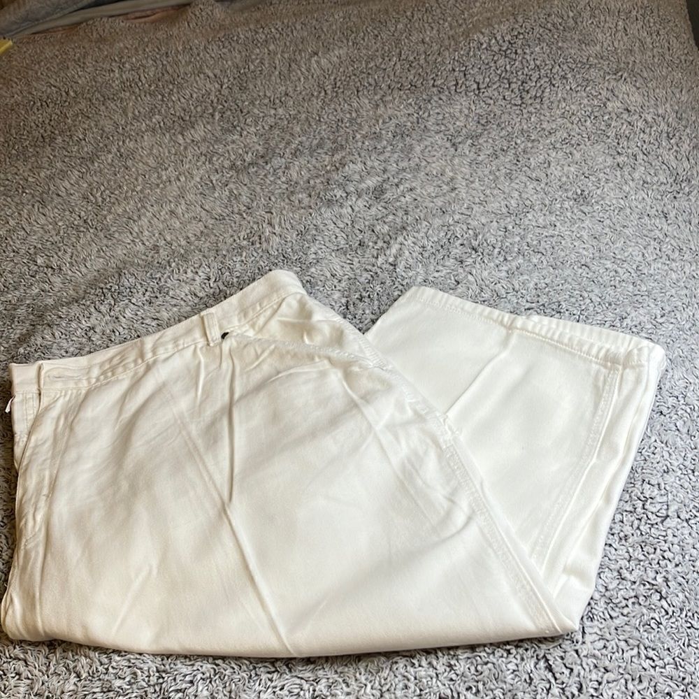 MAINSTREET BLUES 32 W White Carpenter Utility Unisex Shorts